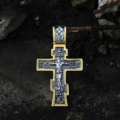 Cross Stainless Steel Necklace with prayer