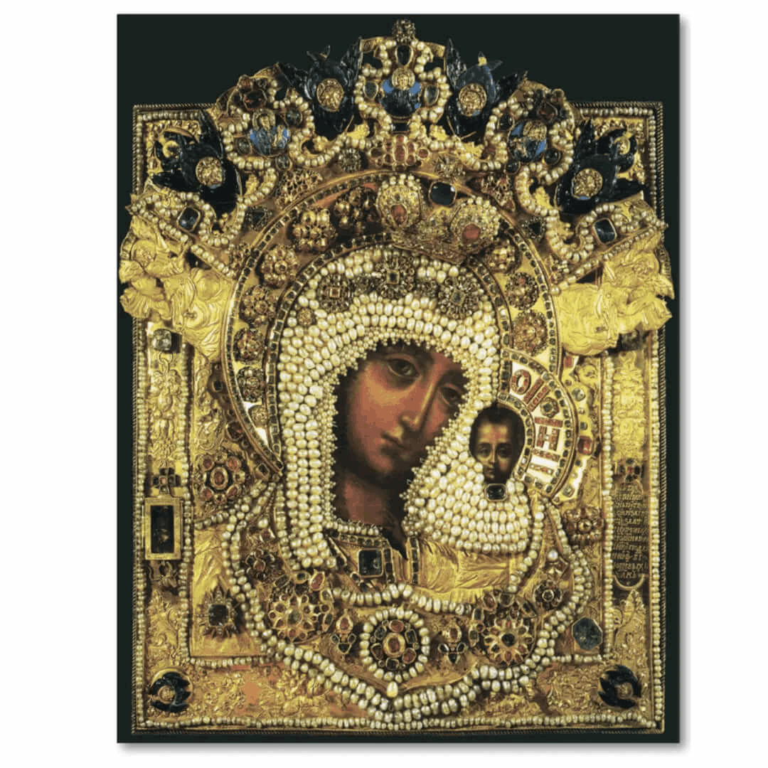 Kazan Mother of God Icon Orthodox Russian Handmade Wooden Religious Wall Art - iconsofsaints.com