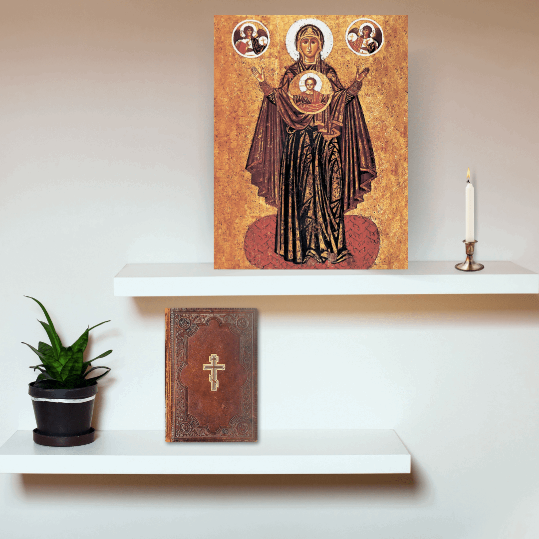 Mother of God Great Panagia Yaroslavl Oranta Icon Orthodox Wooden Wall Art - iconsofsaints.com