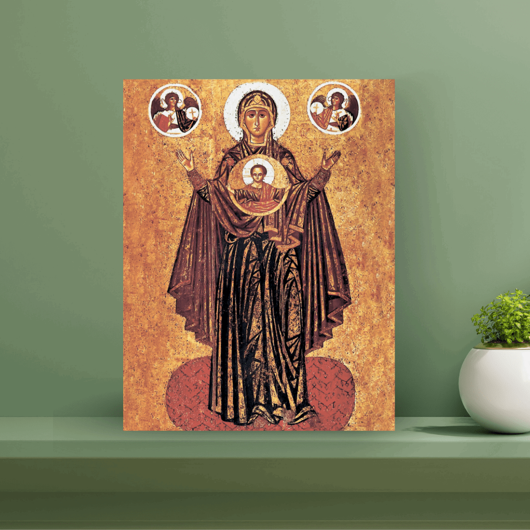 Mother of God Great Panagia Yaroslavl Oranta Icon Orthodox Wooden Wall Art - iconsofsaints.com