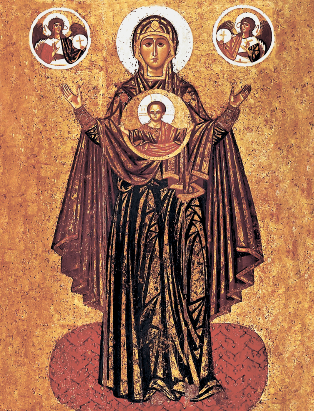 Mother of God Great Panagia Yaroslavl Oranta Icon Orthodox Wooden Wall Art - iconsofsaints.com