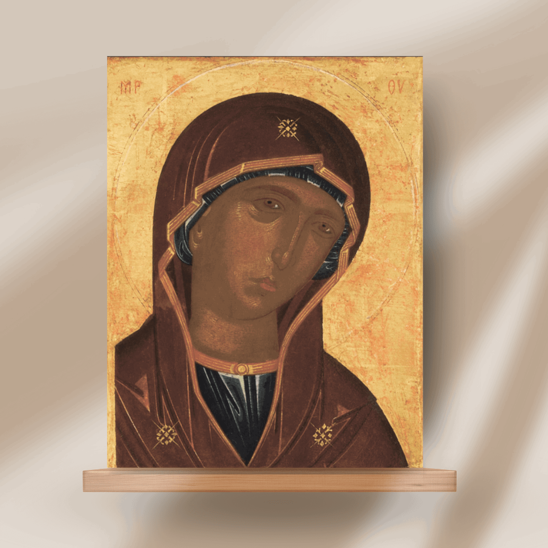Mother of God Icon Orthodox Virgin Mary without Christ Handmade Religious Wall Art - iconsofsaints.com