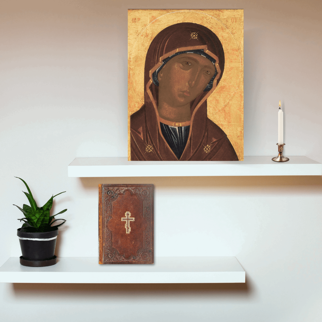Mother of God Icon Orthodox Virgin Mary without Christ Handmade Religious Wall Art - iconsofsaints.com