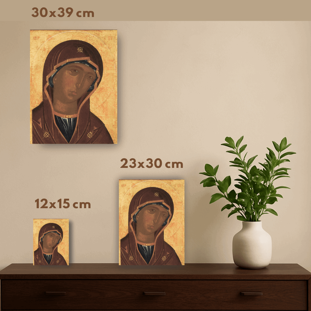 Mother of God Icon Orthodox Virgin Mary without Christ Handmade Religious Wall Art - iconsofsaints.com