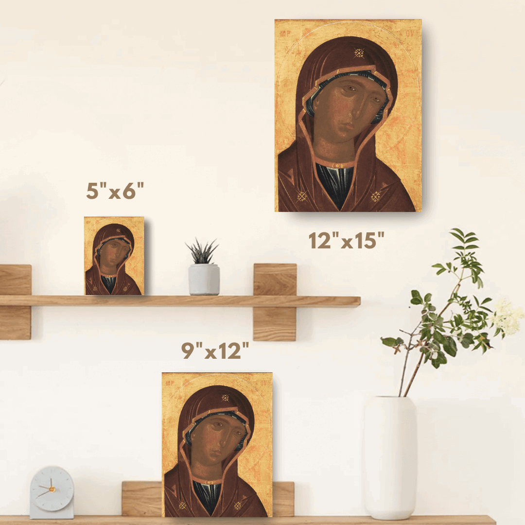 Mother of God Icon Orthodox Virgin Mary without Christ Handmade Religious Wall Art - iconsofsaints.com