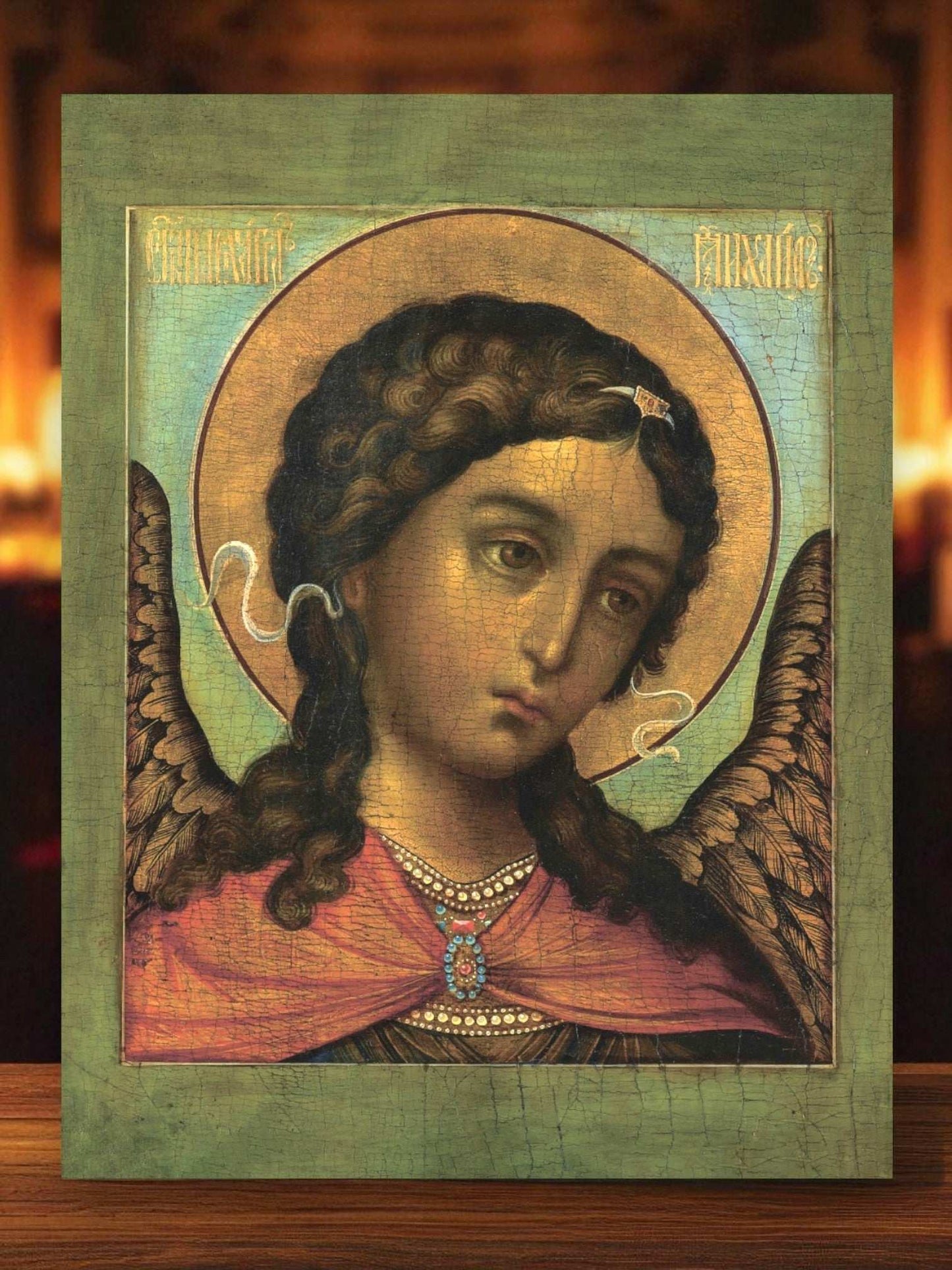 Orthodox Icon of Archangel Michael on Wood Spiritual Protection Christian Wall Art - iconsofsaints.com