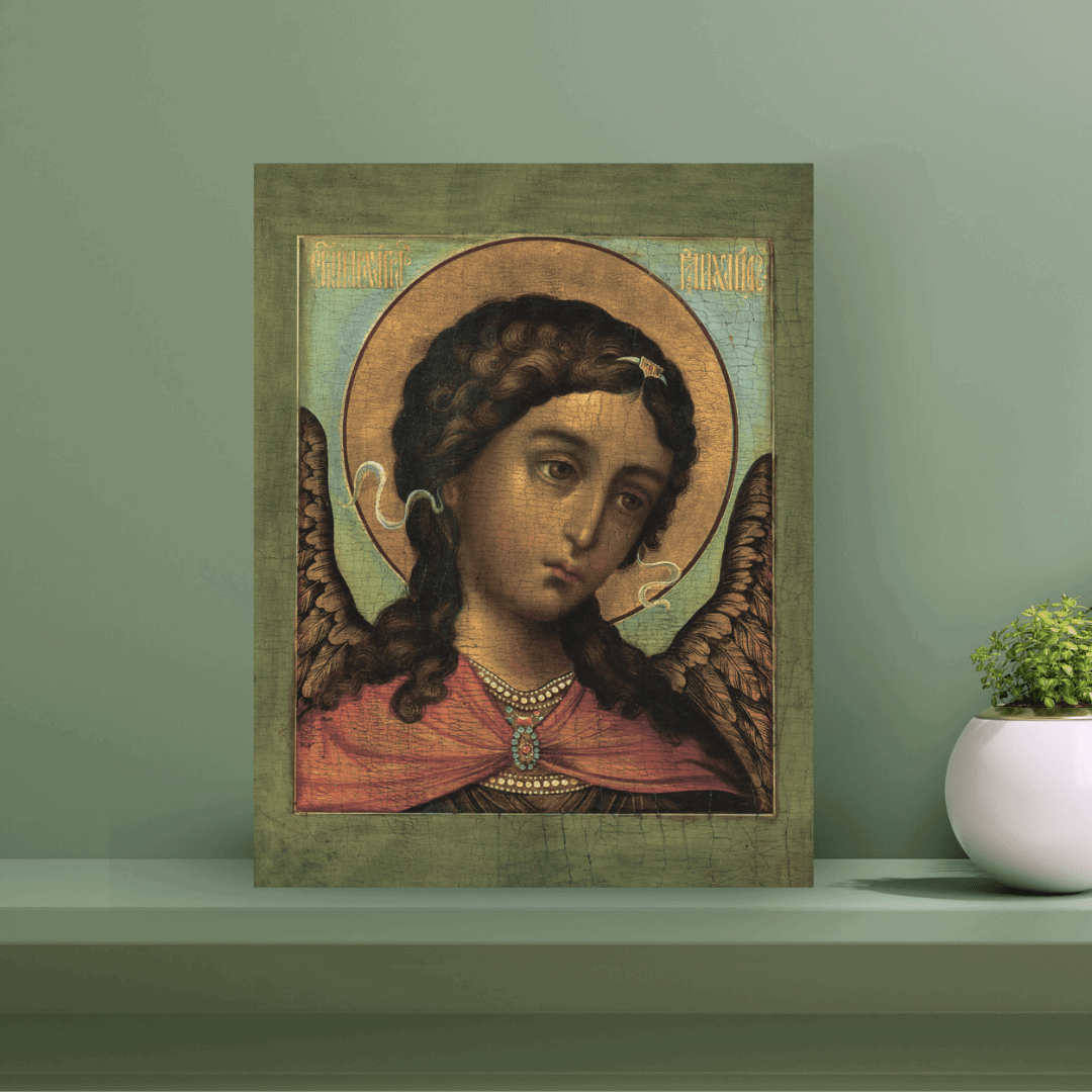 Orthodox Icon of Archangel Michael on Wood Spiritual Protection Christian Wall Art - iconsofsaints.com