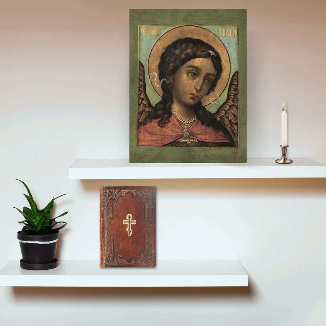 Orthodox Icon of Archangel Michael on Wood Spiritual Protection Christian Wall Art - iconsofsaints.com