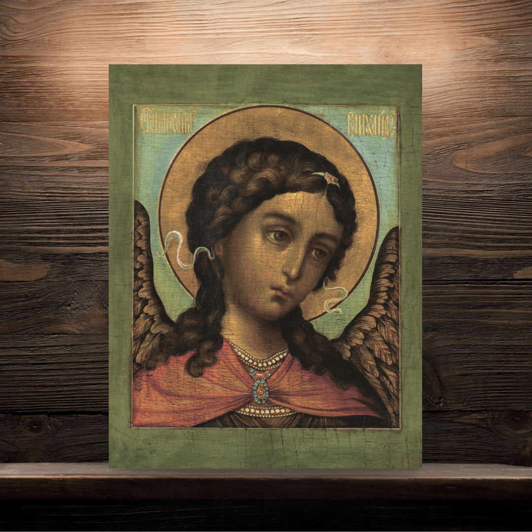 Orthodox Icon of Archangel Michael on Wood Spiritual Protection Christian Wall Art - iconsofsaints.com