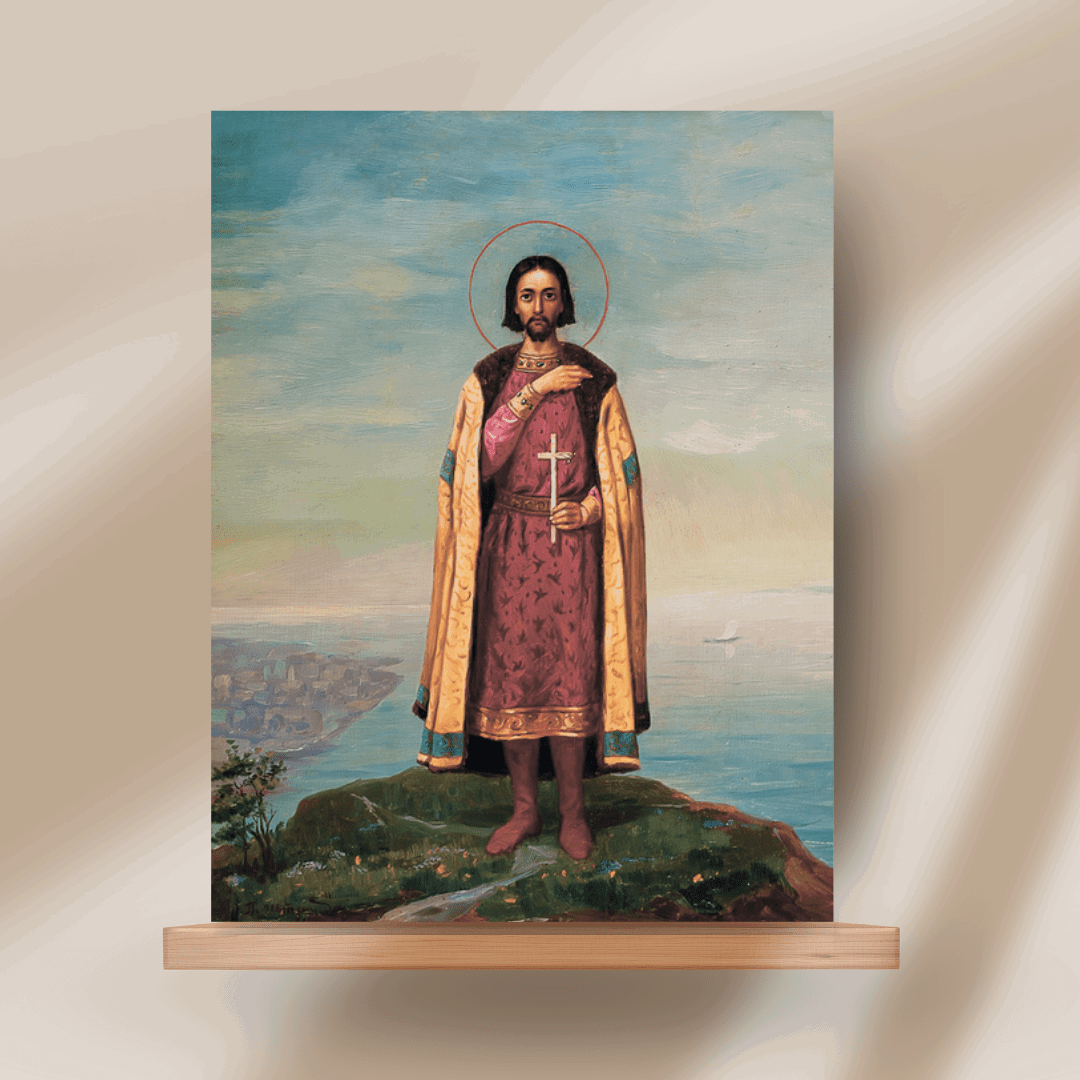 Orthodox Icon of Saint Gleb of Vladimir Handcrafted Religious Art - iconsofsaints.com