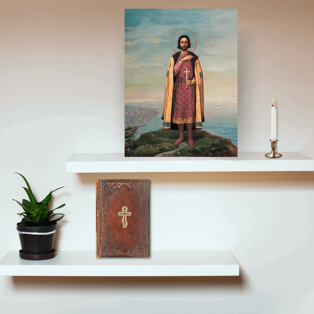 Orthodox Icon of Saint Gleb of Vladimir Handcrafted Religious Art - iconsofsaints.com