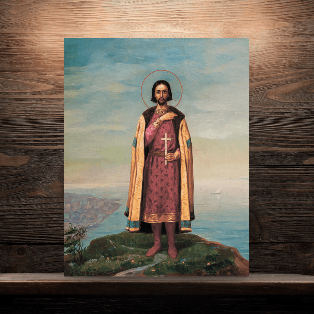 Orthodox Icon of Saint Gleb of Vladimir Handcrafted Religious Art - iconsofsaints.com
