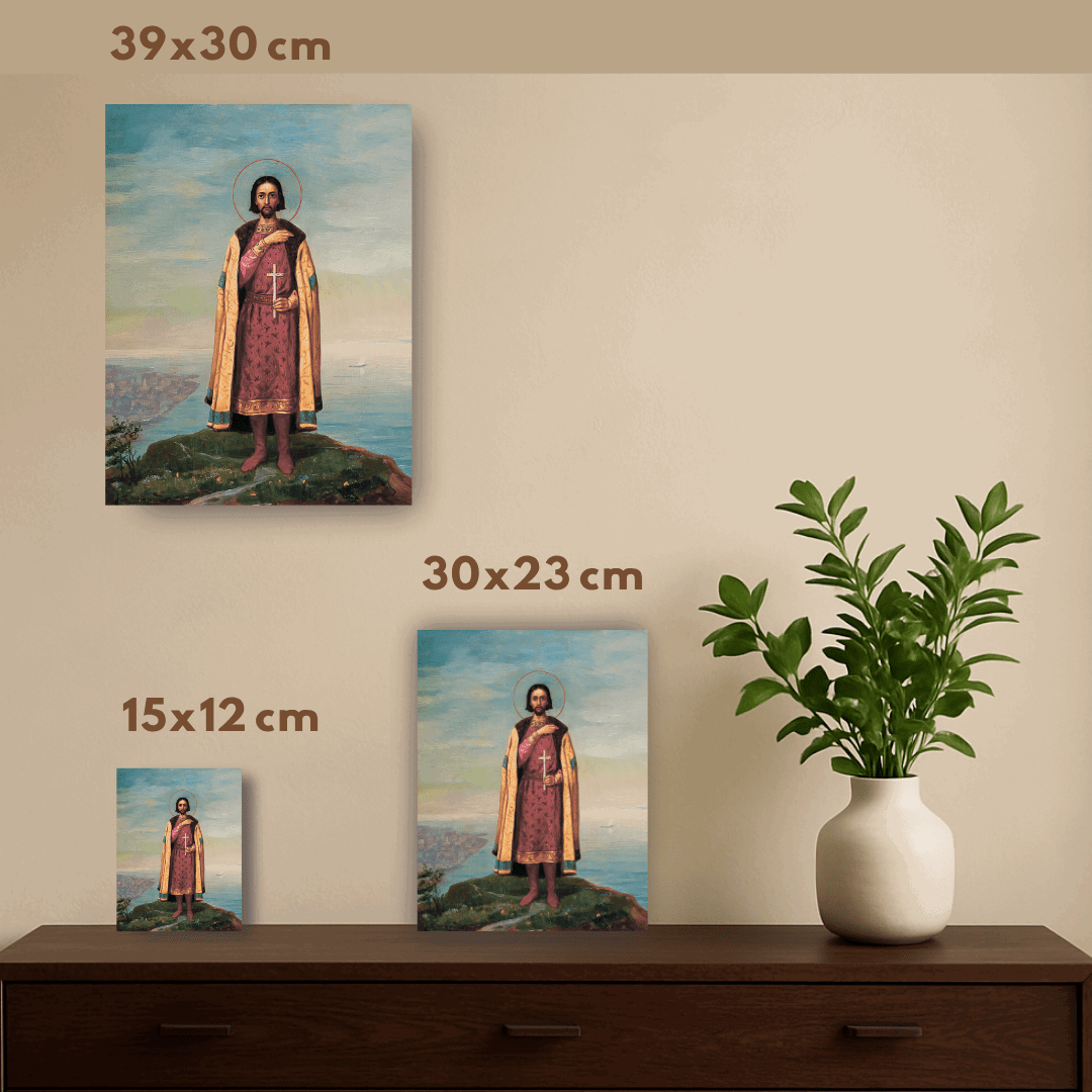 Orthodox Icon of Saint Gleb of Vladimir Handcrafted Religious Art - iconsofsaints.com