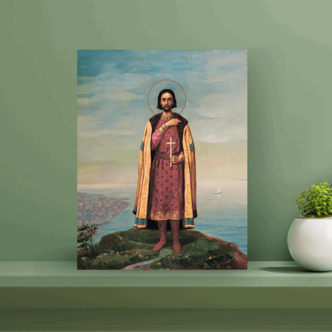 Orthodox Icon of Saint Gleb of Vladimir Handcrafted Religious Art - iconsofsaints.com