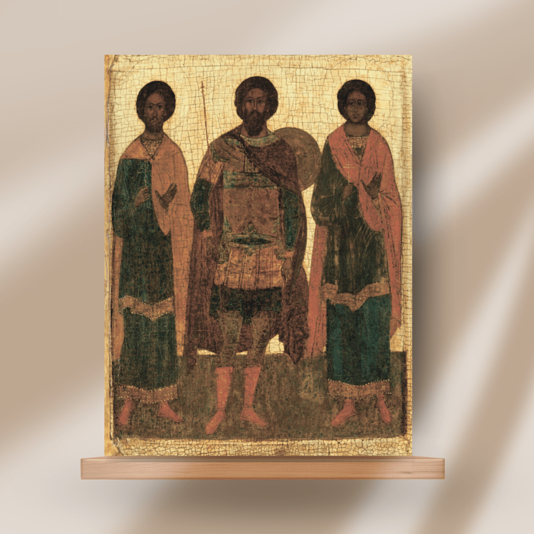 Orthodox Icon of Saint Theodore Stratelates Flor and Lavr Wooden Wall Art - iconsofsaints.com