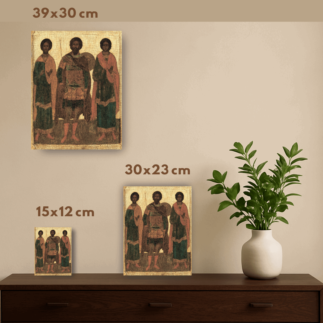 Orthodox Icon of Saint Theodore Stratelates Flor and Lavr Wooden Wall Art - iconsofsaints.com