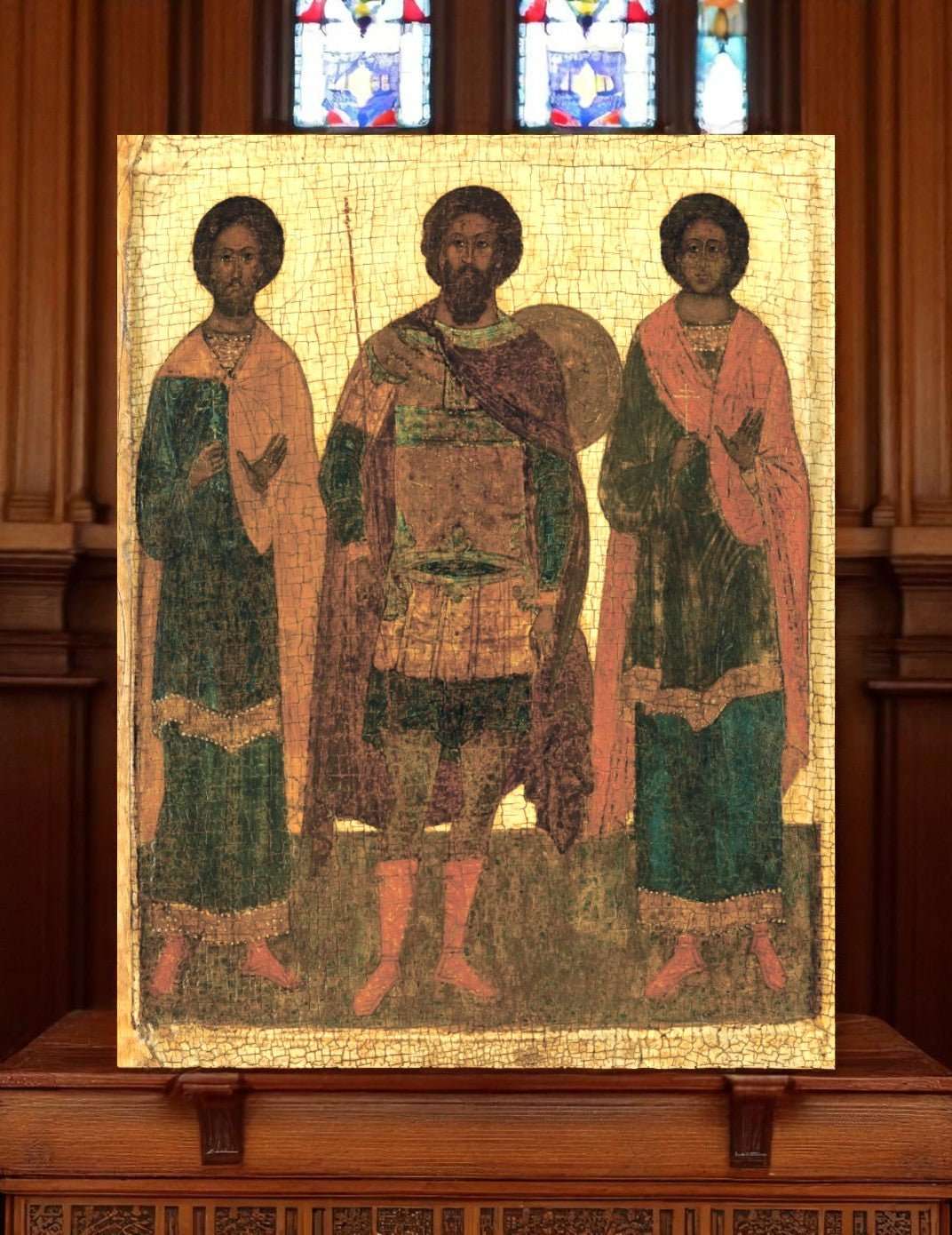 Orthodox Icon of Saint Theodore Stratelates Flor and Lavr Wooden Wall Art - iconsofsaints.com