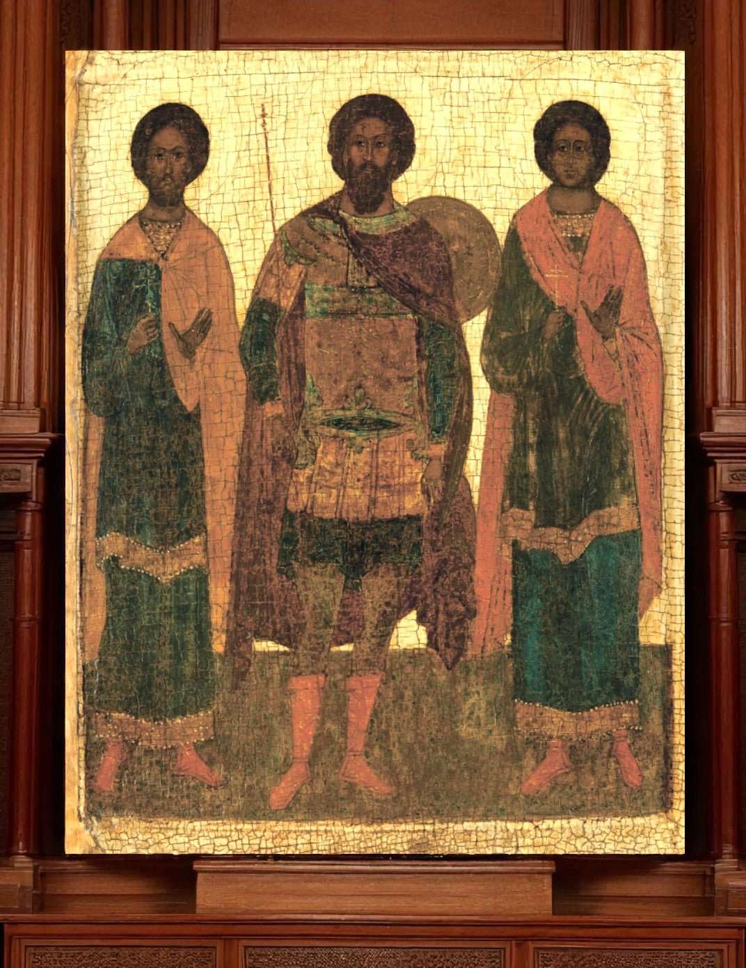 Orthodox Icon of Saint Theodore Stratelates Flor and Lavr Wooden Wall Art - iconsofsaints.com