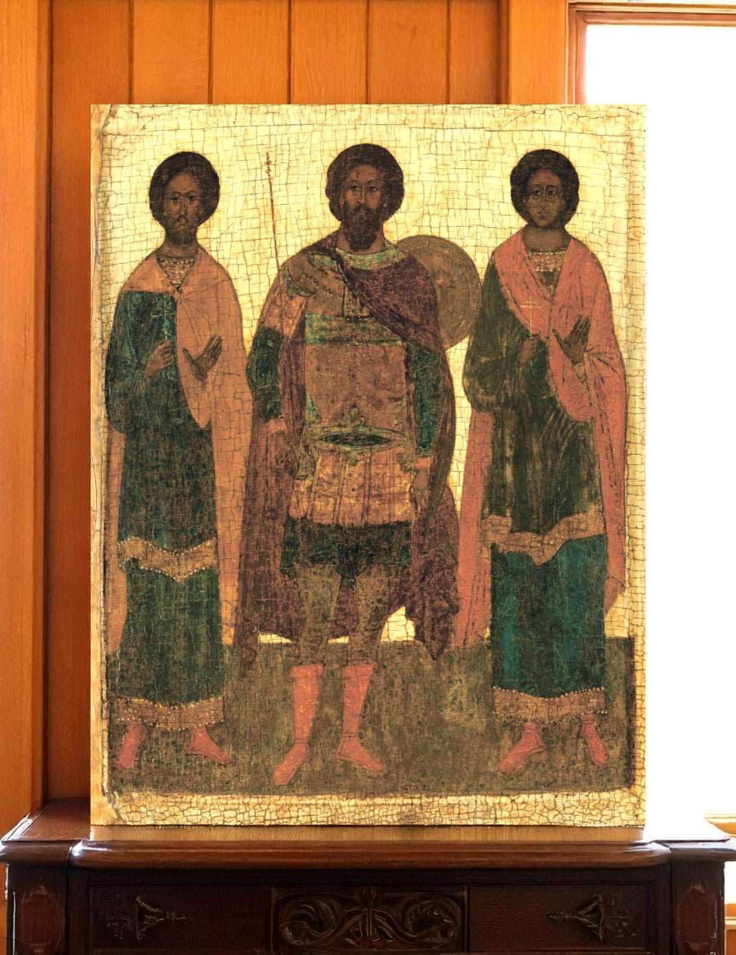 Orthodox Icon of Saint Theodore Stratelates Flor and Lavr Wooden Wall Art - iconsofsaints.com