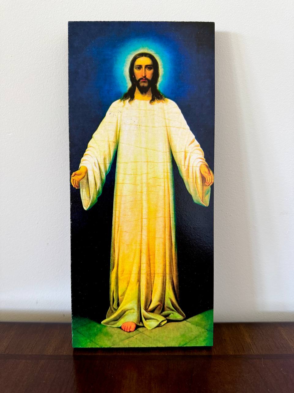 Orthodox Icon Set Jesus Christ and Virgin Mary with Angels Wooden Wall Art - iconsofsaints.com