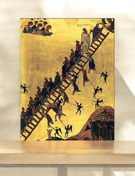 The Ladder of Divine Ascent by St. John Climacus (The Paradise Ladder)  Wooden orthodox icon