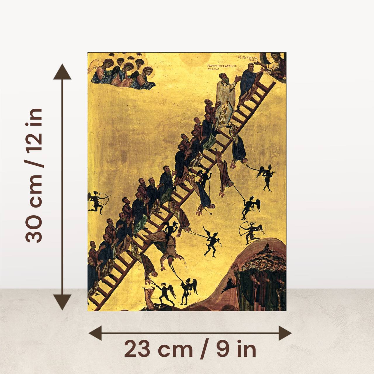 The Ladder of Divine Ascent by St. John Climacus (The Paradise Ladder)  Wooden orthodox icon