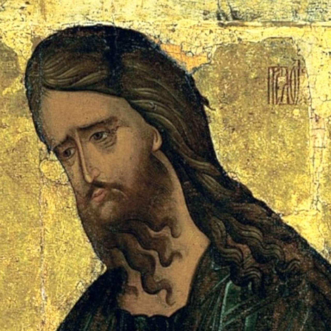 Saint John the Forerunner, the Baptist of the Lord, by iconographer Andrei Rublev. Wooden orthodox icon