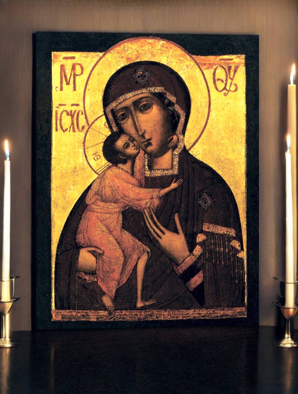 Mother of God Virgin Mary the Theotokos of Saint Theodore (Feodorovskaya). Wooden orthodox icon