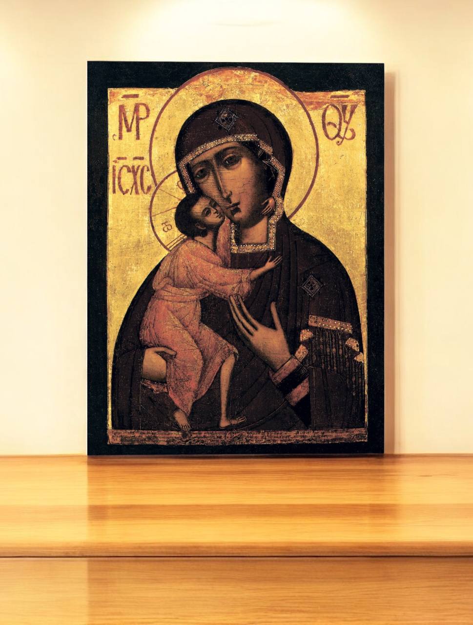 Mother of God Virgin Mary the Theotokos of Saint Theodore (Feodorovskaya). Wooden orthodox icon