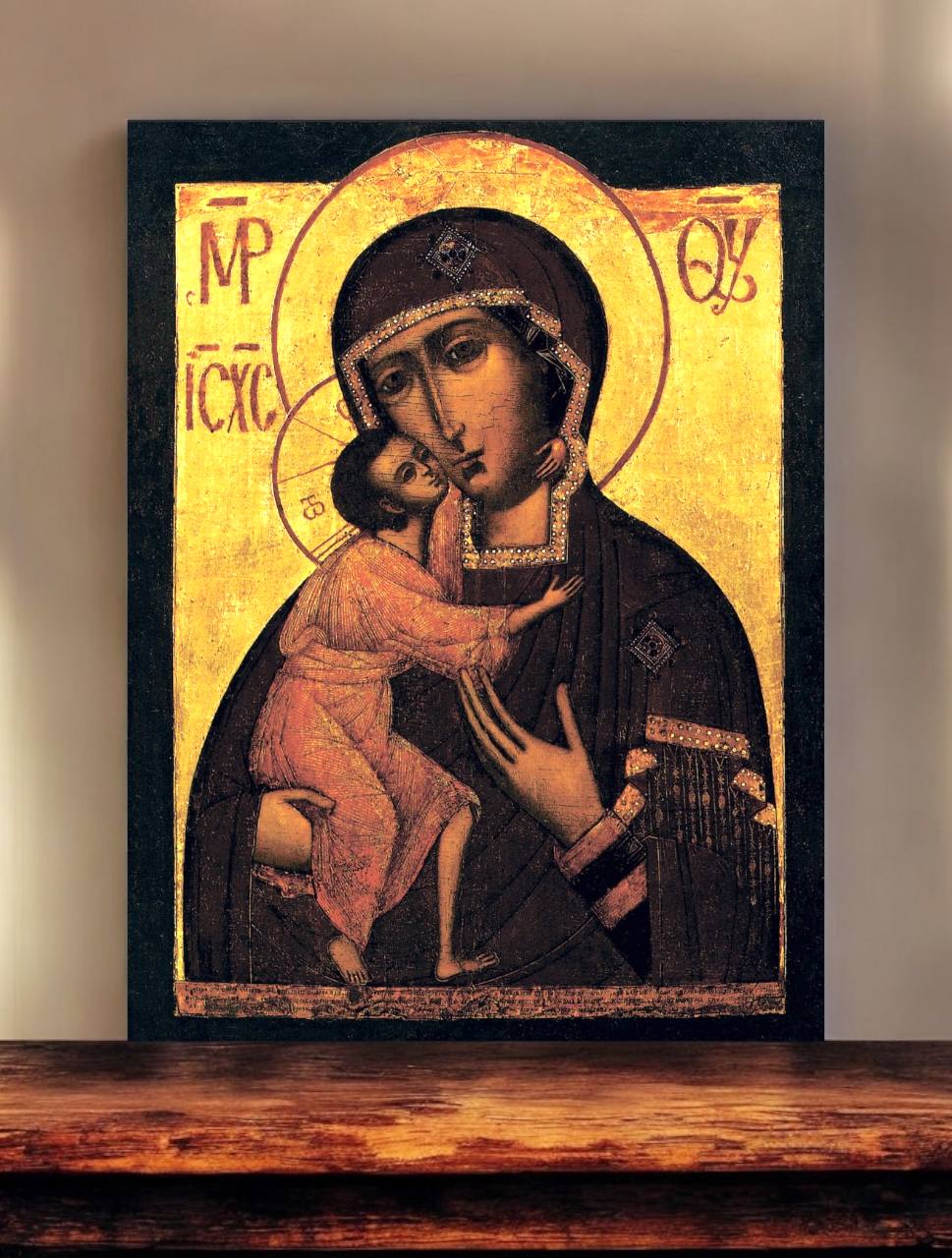 Mother of God Virgin Mary the Theotokos of Saint Theodore (Feodorovskaya). Wooden orthodox icon