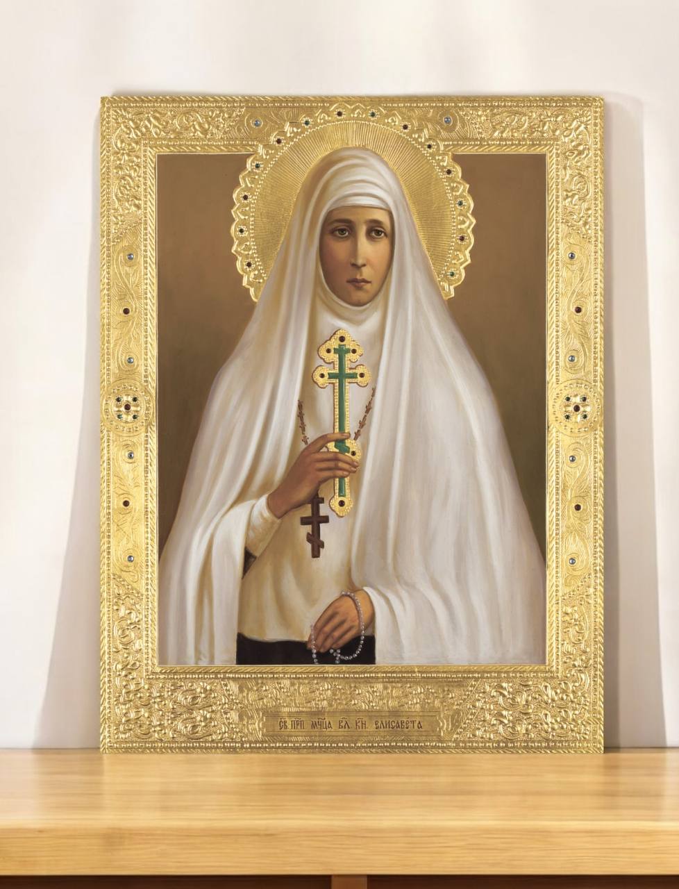 Holy Martyr Duchess Elizabeth (Elisaveta) Fedorovna Romanova. Wooden orthodox icon