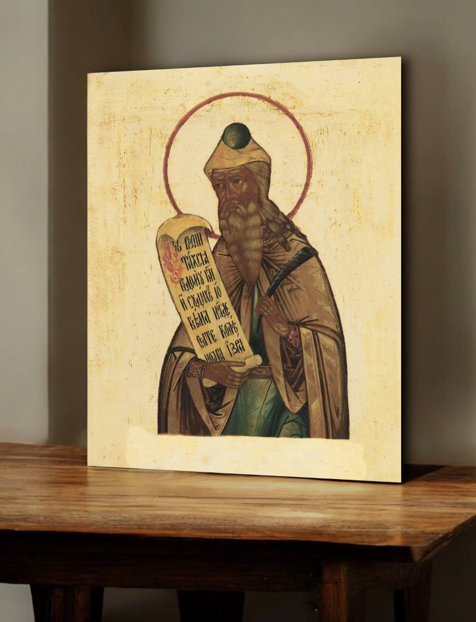 Icon of Saint Prophet Zechariah the Righteous, Father of John the Baptist. Wooden orthodox icon