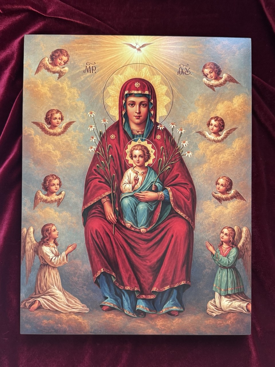 Mother of God Virgin Mary the Theotokos of Sicily (of Divnogorsk). Wooden orthodox icon