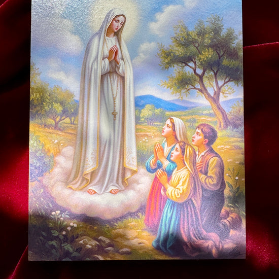 Our Lady of Fatima Icon – Apparition of the Virgin Mary in Fatima, Portugal, Catholic Marian Devotional Icon