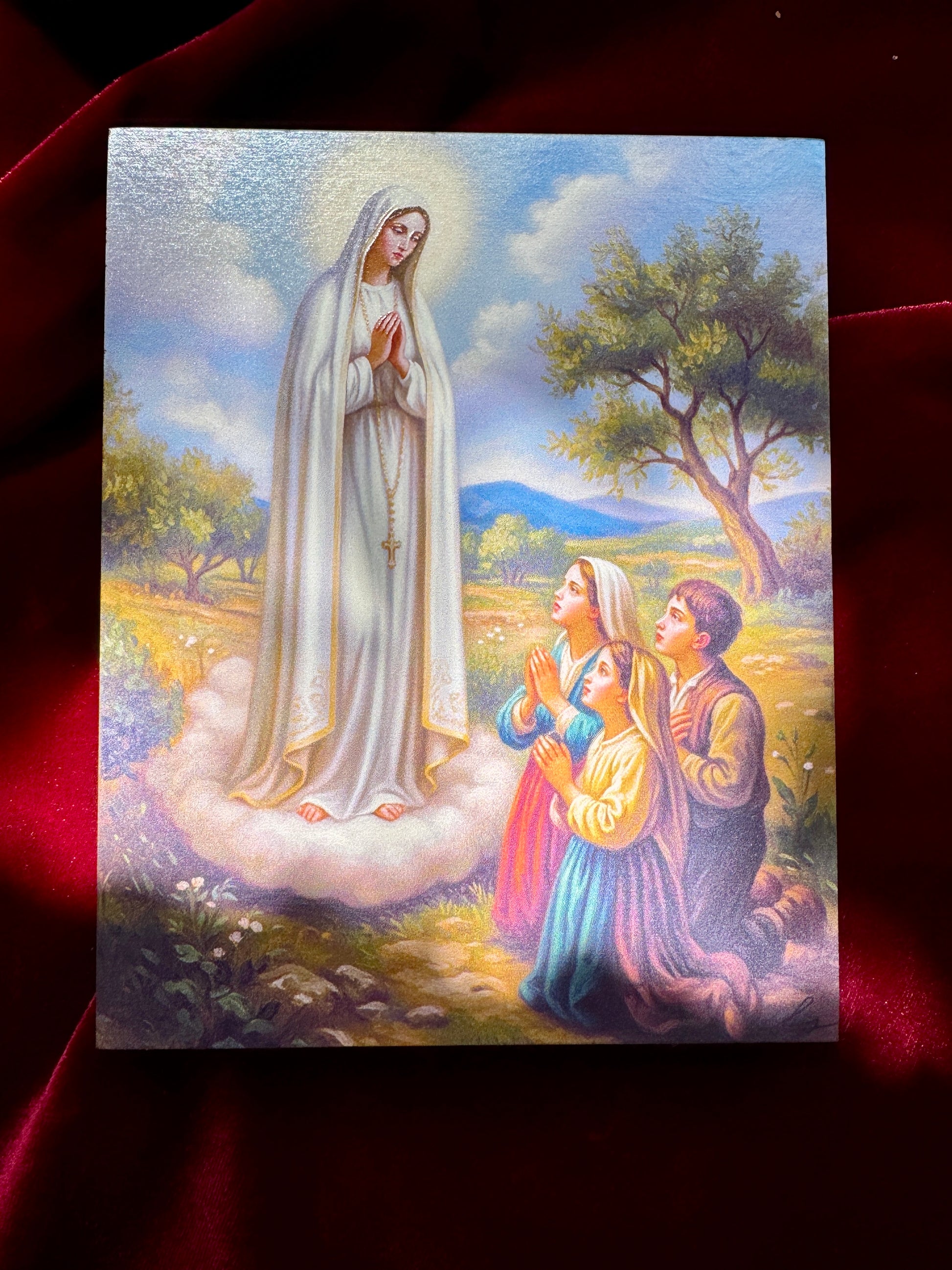 Our Lady of Fatima Icon – Apparition of the Virgin Mary in Fatima, Portugal, Catholic Marian Devotional Icon
