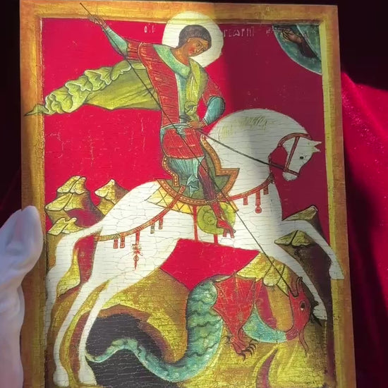 Orthodox Icon of Saint George the Victorious – The Miracle of the Dragon