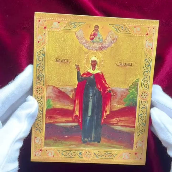 Saint Paulina of Rome wooden Orthodox icon martyr