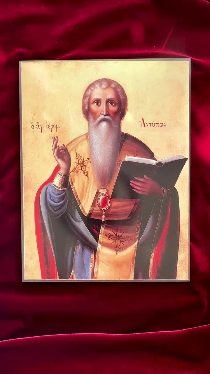 Hieromartyr Antipas Icon, Antipas of Pergamum Prayer, Holy Bishop Antipas video