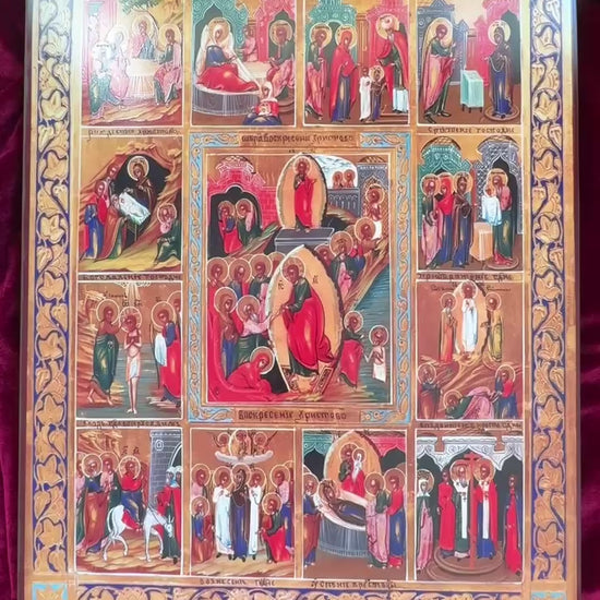 Twelve Great Feasts and the Resurrection of Christ icon