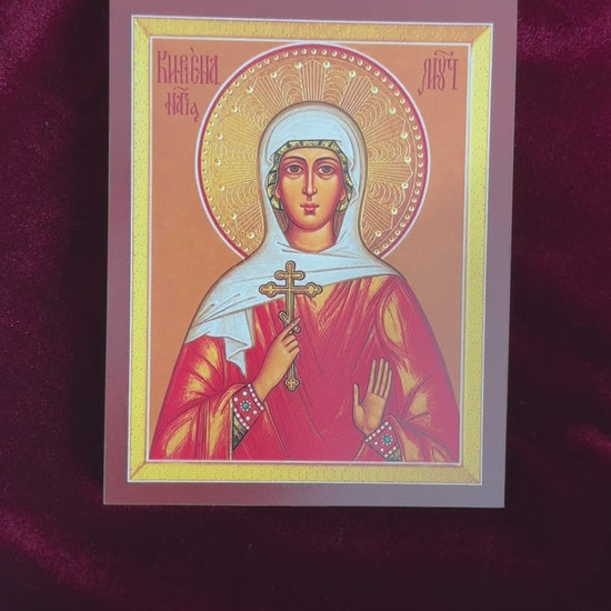 Saint Martyr Cyriena (Kira) of Tarsus. Wooden orthodox icon video
