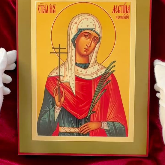 Icon of The Holy Martyr Alevtina (Valentina) at Caesarea in Palestine - video