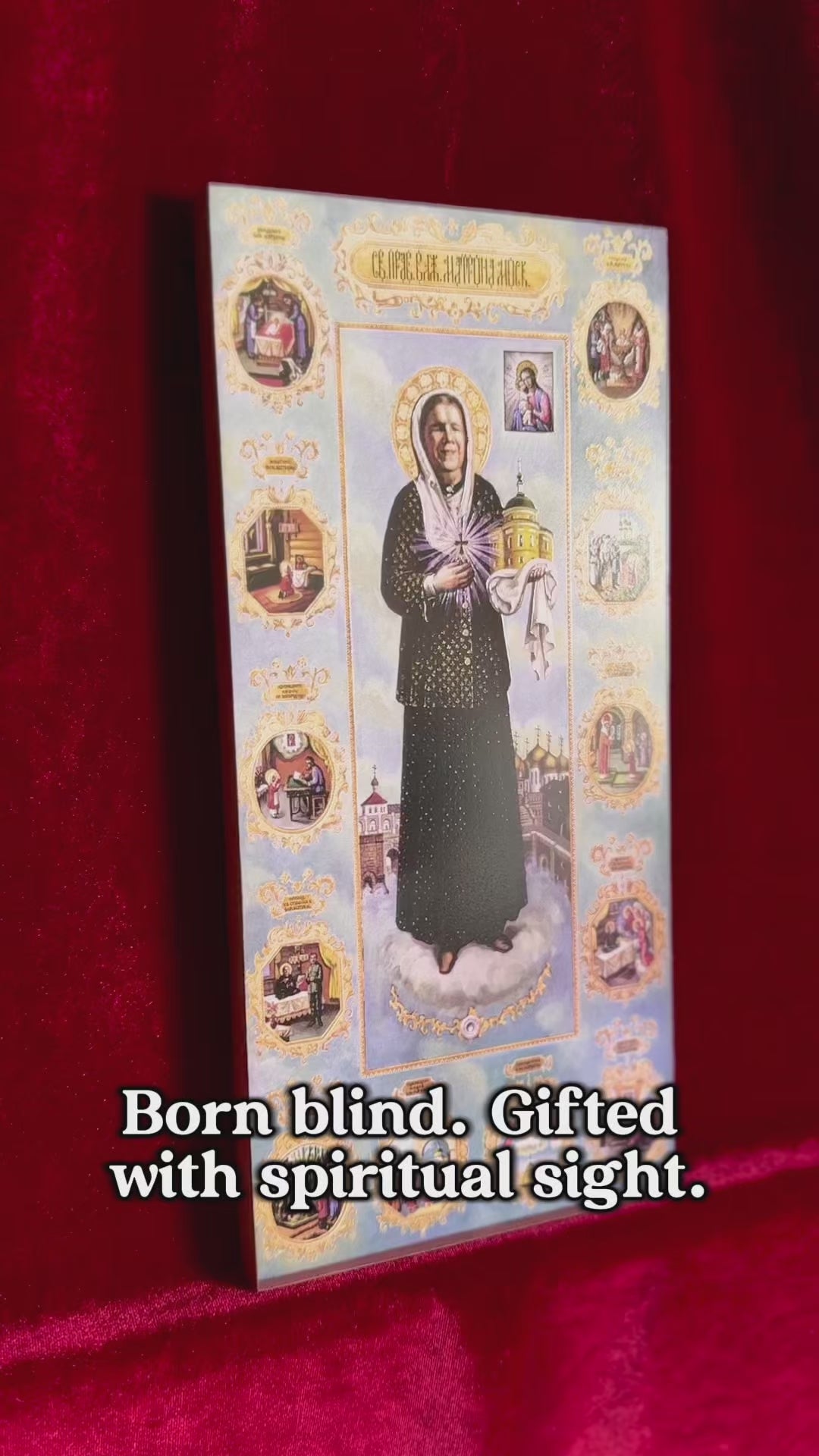 Holy Blessed Eldress Saint Matrona of Moscow, with Scenes from Her Life icon
