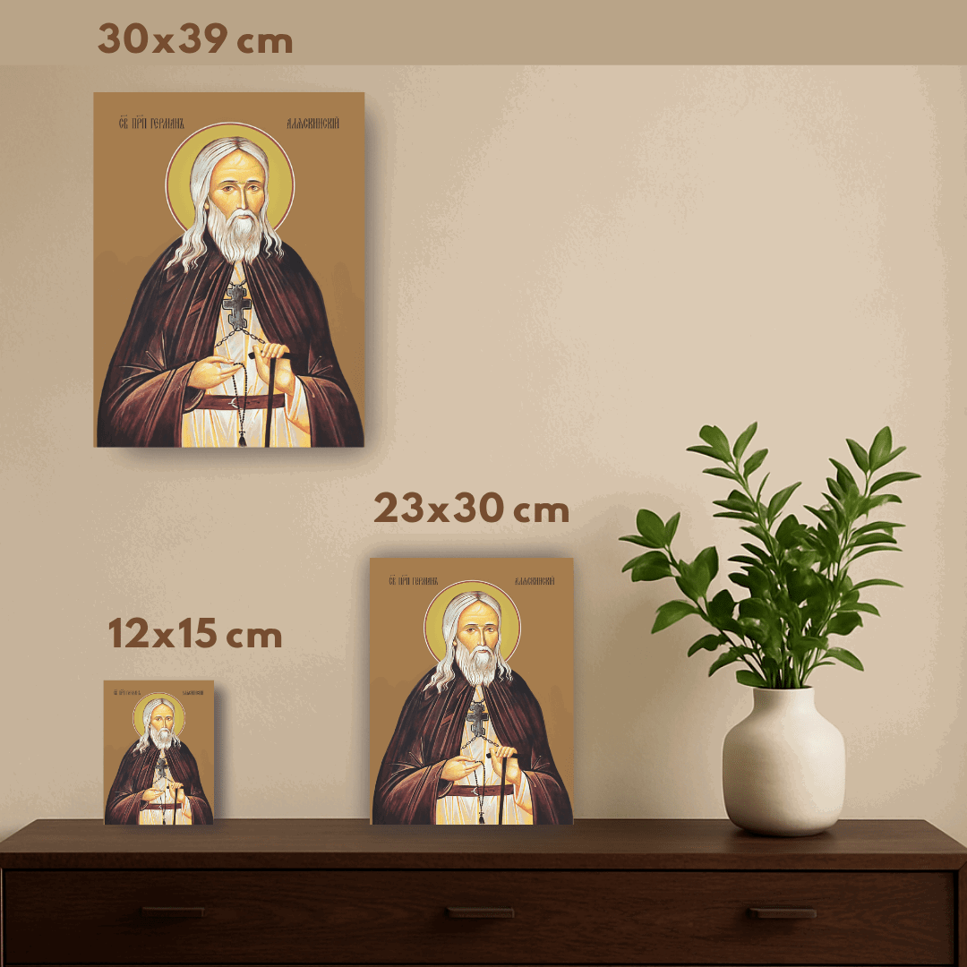 Saint Herman of Alaska Icon Orthodox Handmade Wall Art Kodiak Spruce Island Missionary Russian Monk and Miracle Worker - iconsofsaints.com