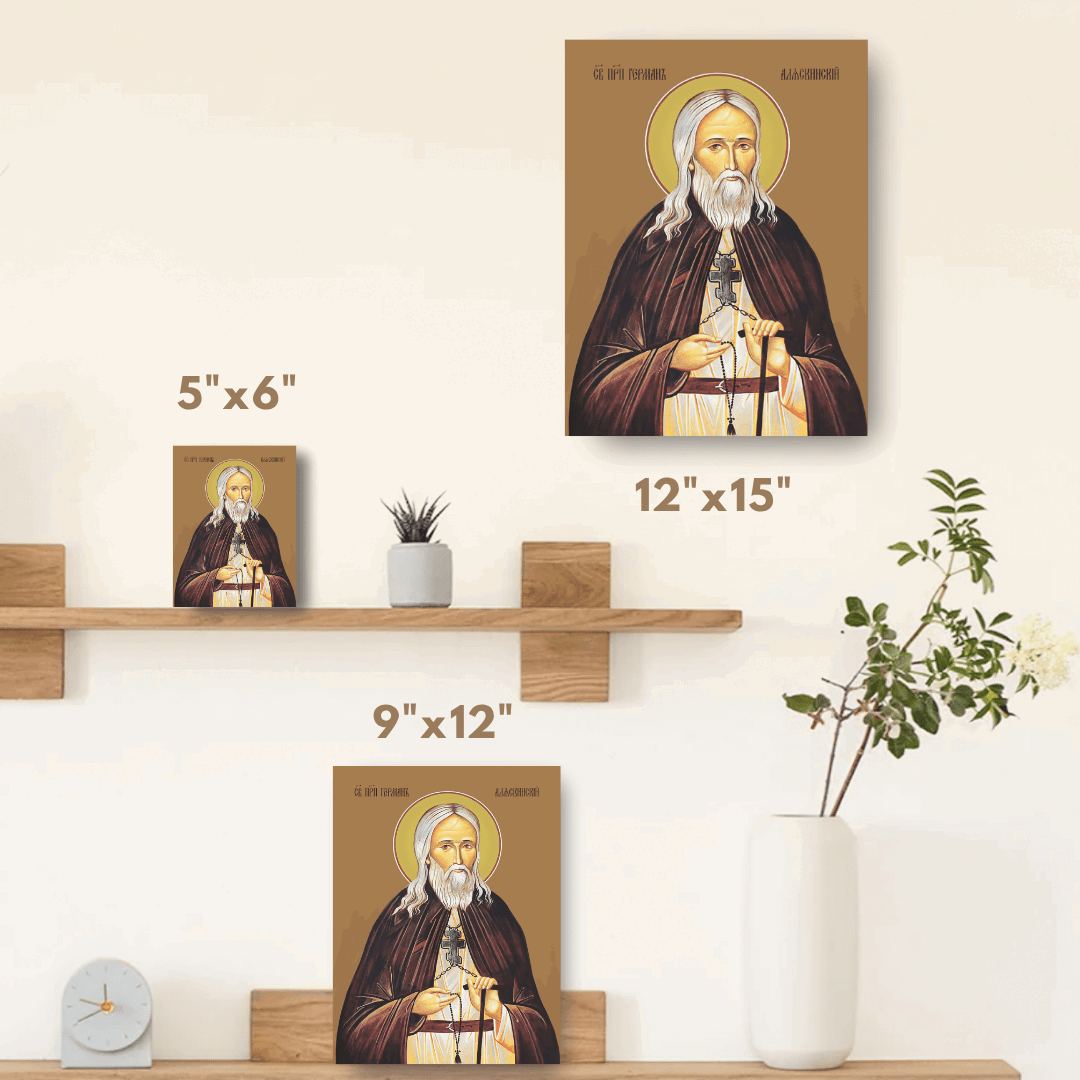 Saint Herman of Alaska Icon Orthodox Handmade Wall Art Kodiak Spruce Island Missionary Russian Monk and Miracle Worker - iconsofsaints.com