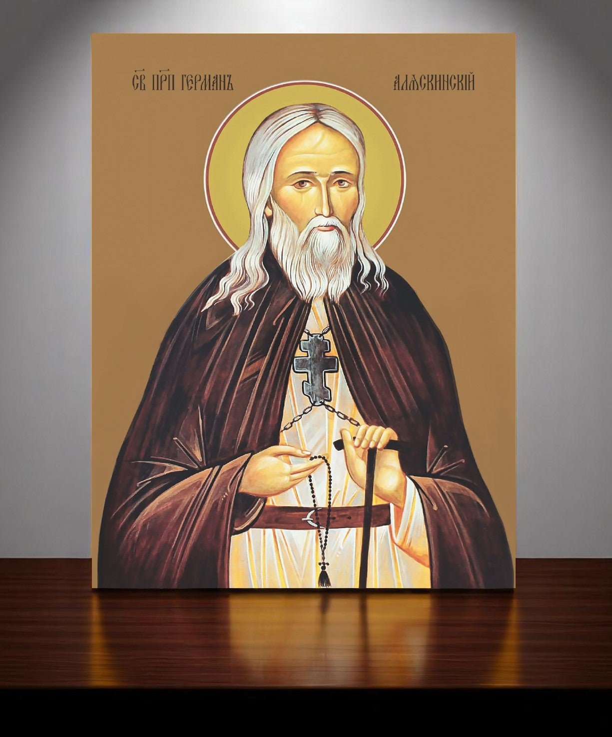 Saint Herman of Alaska Icon Orthodox Handmade Wall Art Kodiak Spruce Island Missionary Russian Monk and Miracle Worker - iconsofsaints.com