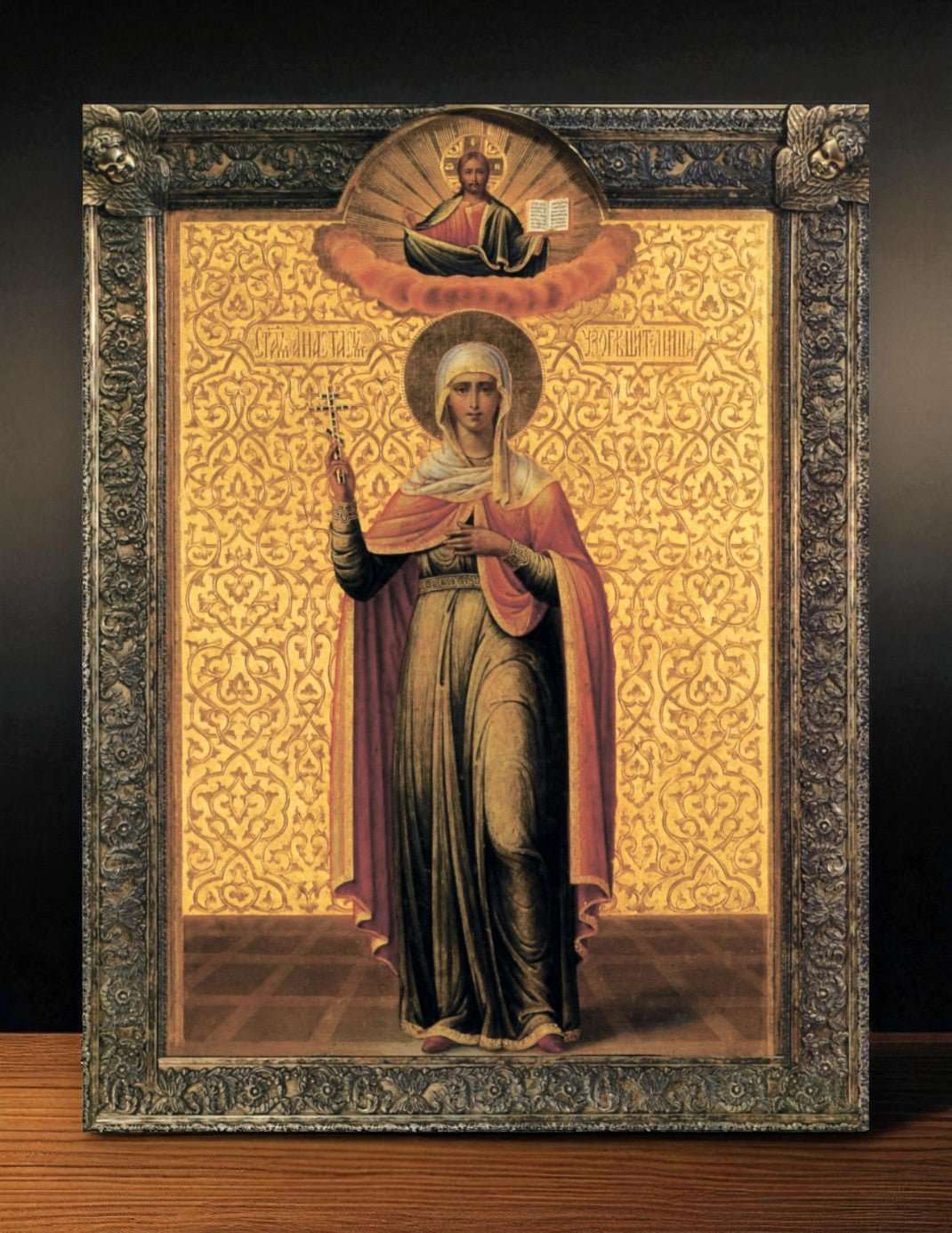 Saint Martyr Anastasia the Deliverer from Potions Orthodox Wooden Icon - iconsofsaints.com