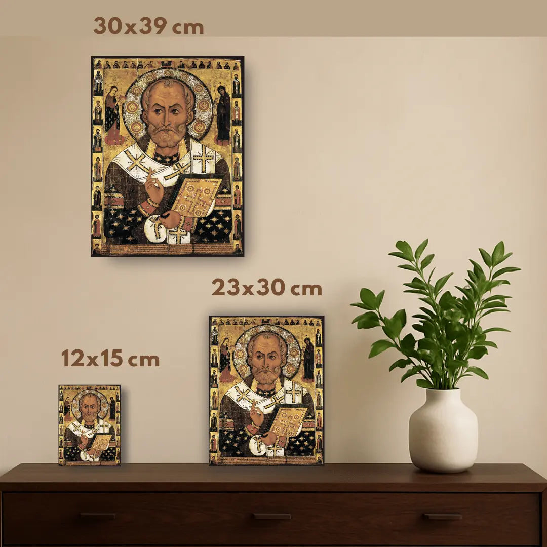 Saint Nicholas the Wonderworker – The Lipensky Icon (Nikola Lipny) 13th Century Orthodox Reproduction - iconsofsaints.com