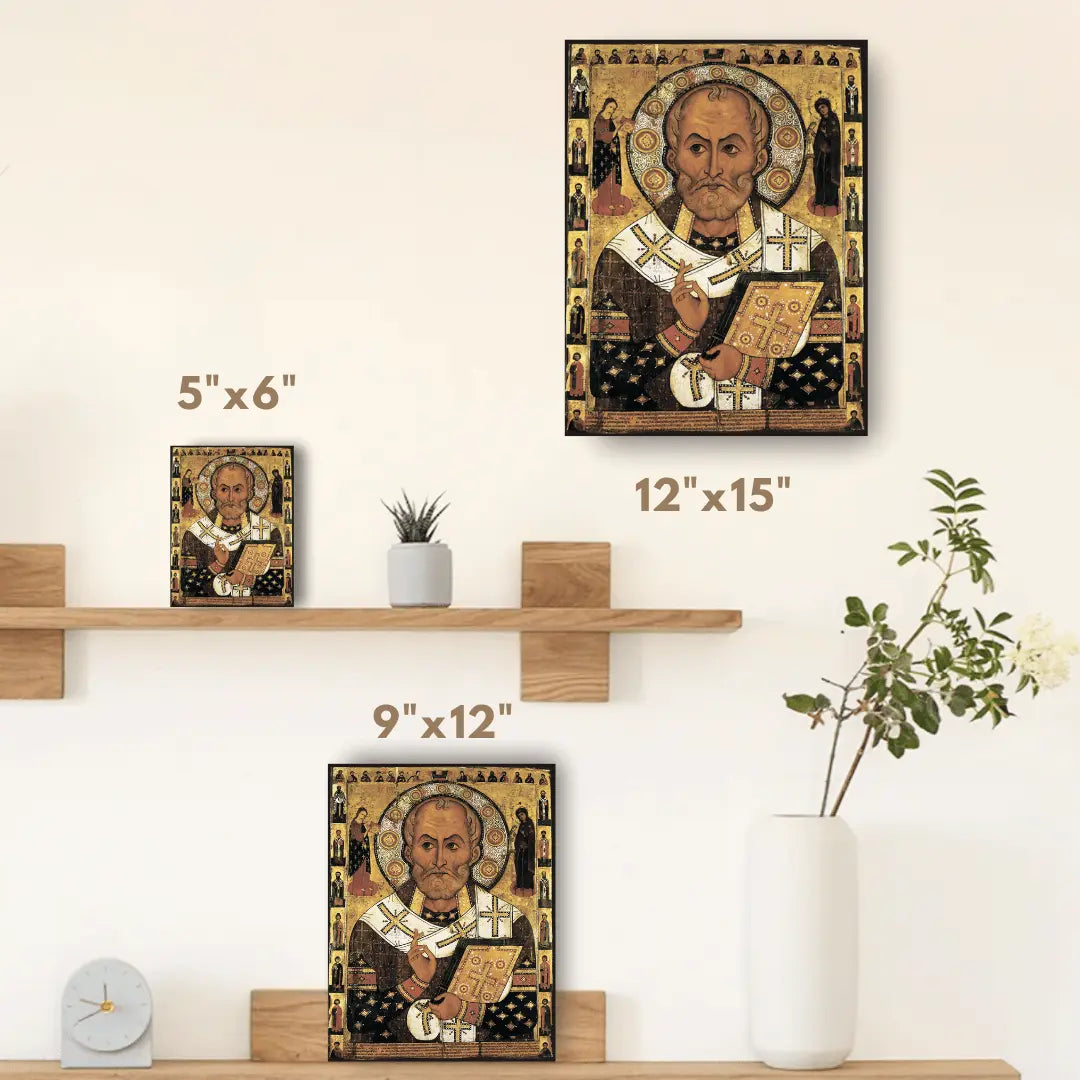 Saint Nicholas the Wonderworker – The Lipensky Icon (Nikola Lipny) 13th Century Orthodox Reproduction - iconsofsaints.com