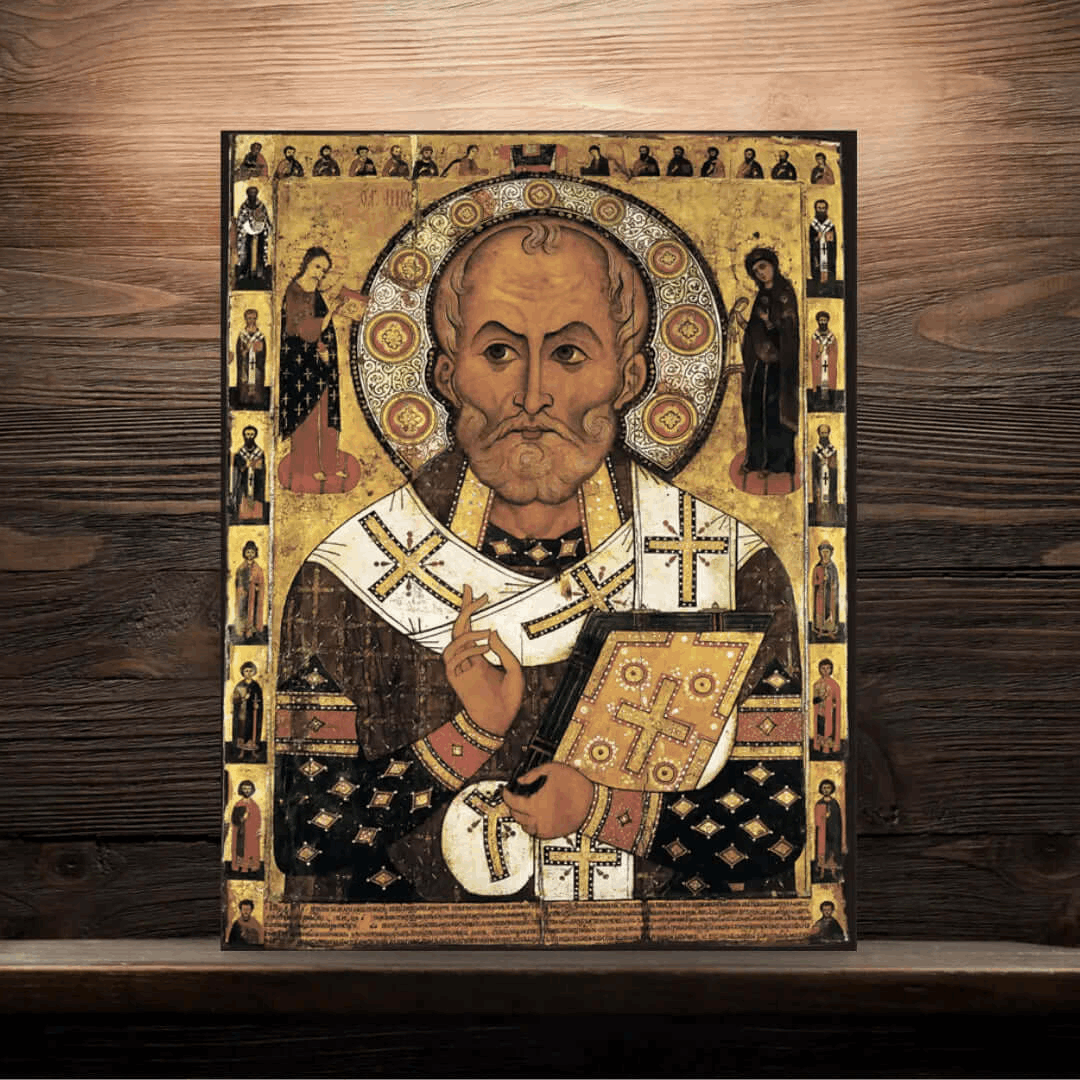 Saint Nicholas the Wonderworker – The Lipensky Icon (Nikola Lipny) 13th Century Orthodox Reproduction - iconsofsaints.com