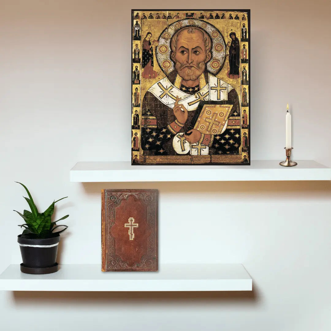 Saint Nicholas the Wonderworker – The Lipensky Icon (Nikola Lipny) 13th Century Orthodox Reproduction - iconsofsaints.com